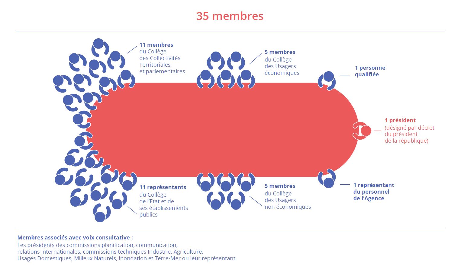 schéma des membres du conseil d'administration